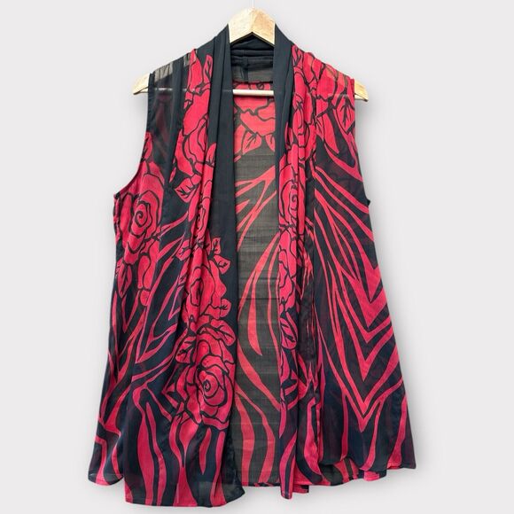 Open Sheer Cardigan Floral Animal Print Dark Romantic Whimsigoth Fairy Cover Up - Picture 1 of 8